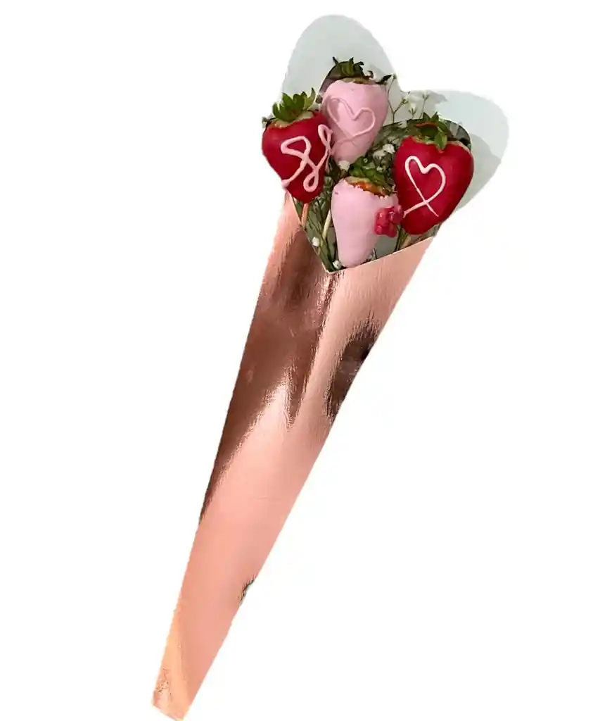 Cono De Fresas Con Chocolate