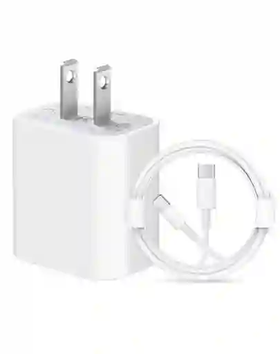 Cargador Para Iphone 20w + Cable Lightning Carga Rápida.