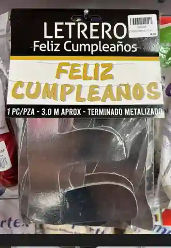 Letrero Feliz Cumpleaños Metalizado