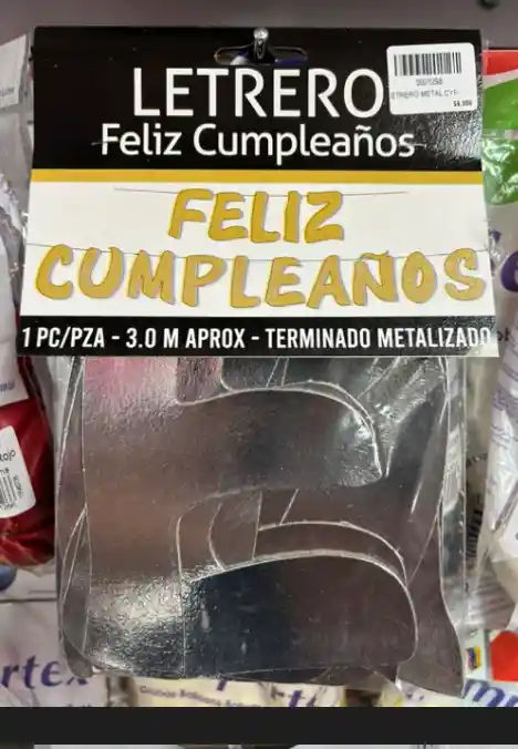 Letrero Feliz Cumpleaños Metalizado