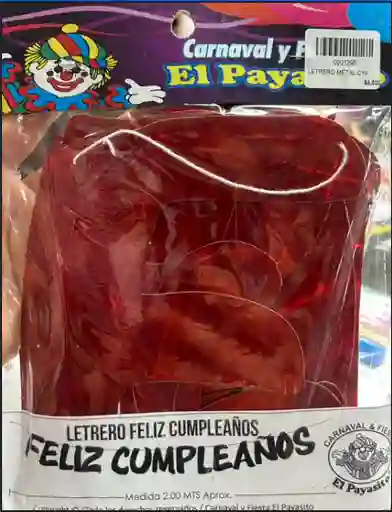 Letrero Feliz Cumpleaños Rojo