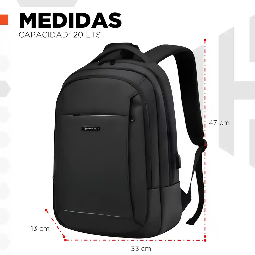 Bolso Morral Portatil Impermeable Hardley Mujer Hombre + Usb