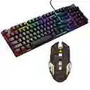 Kit Set Gamer Teclado Led + Mouse Inalambrico Usb Recargable