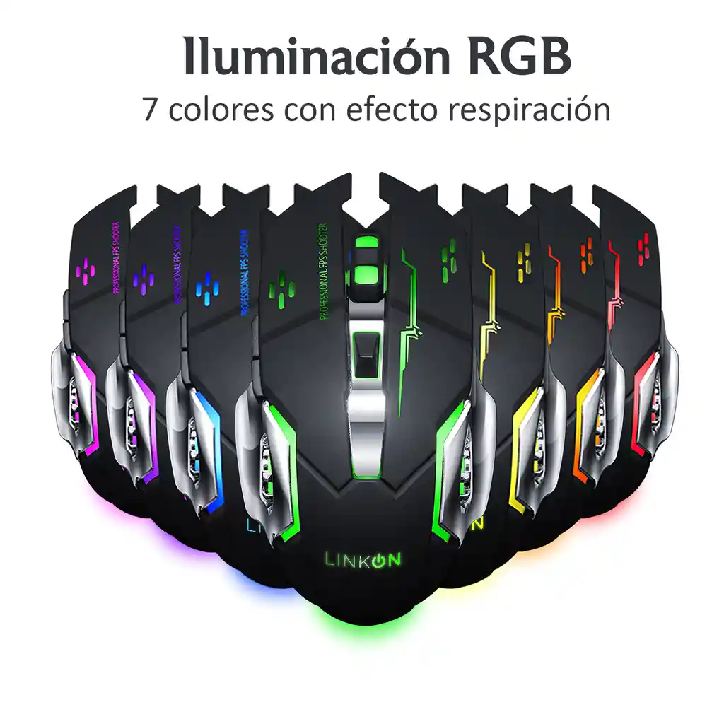 Kit Set Gamer Teclado Led + Mouse Inalambrico Usb Recargable