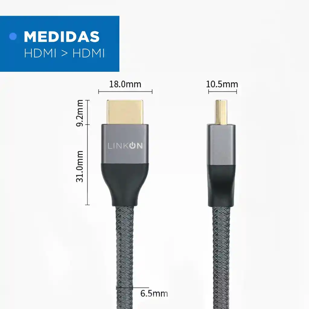 Cable Hdmi 8k @60hz, 4k@120hz 48gbps V2.1 Trenzado Oro 2mts