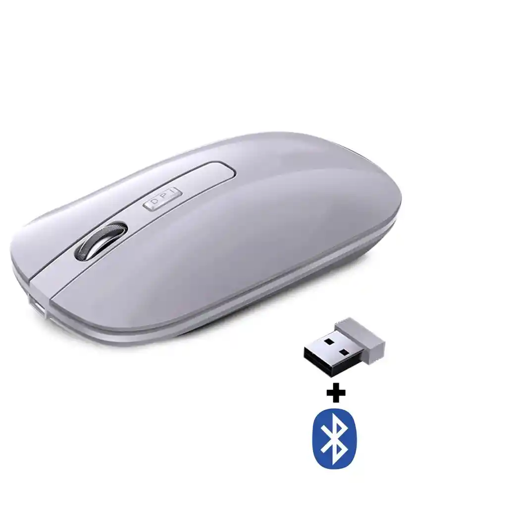 Mouse Inalambrico Dual Bluetooth Usb Recargable Para Mac Win