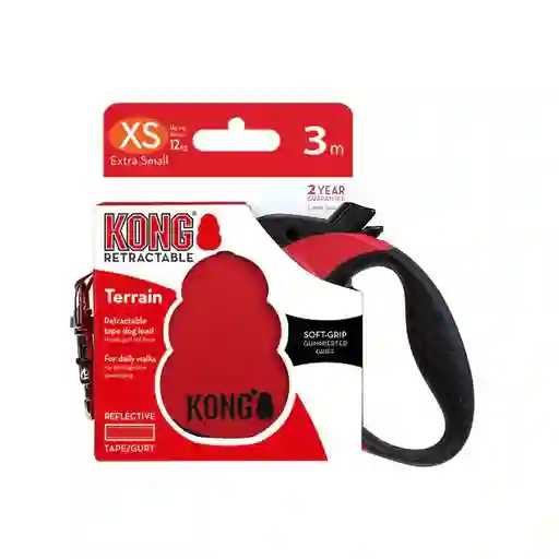 Kong Correa Retractil X-smmall Roja 12kg