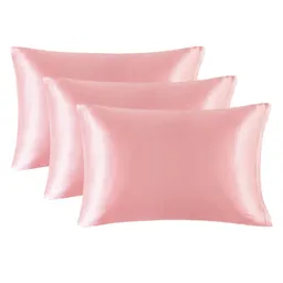 Funda Almohada Satin Tipo Seda Set X 3 Coral 50x76cm