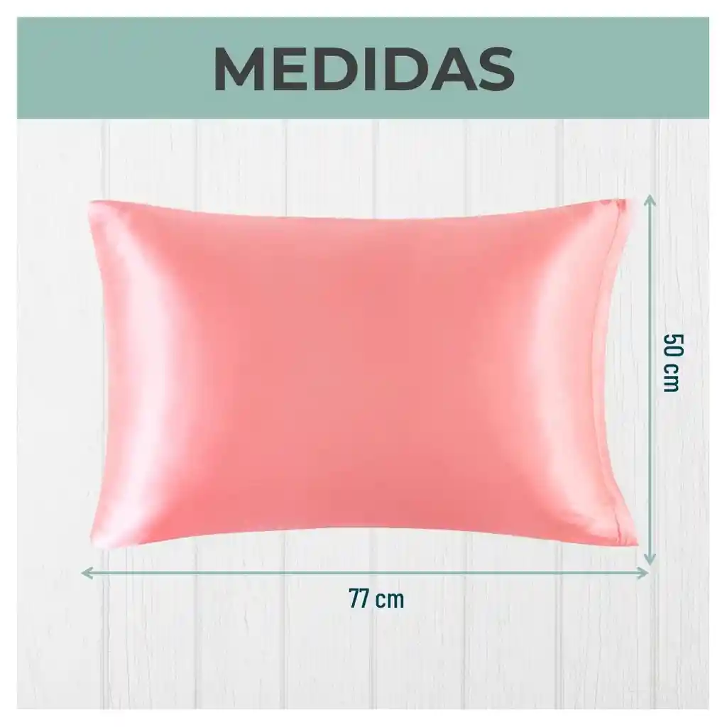 Funda Almohada Satin Tipo Seda Set X 3 Coral 50x76cm