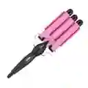 Pinza Onduladora Rizadora Para Cabello En Bucle 3 Tubos Rosa