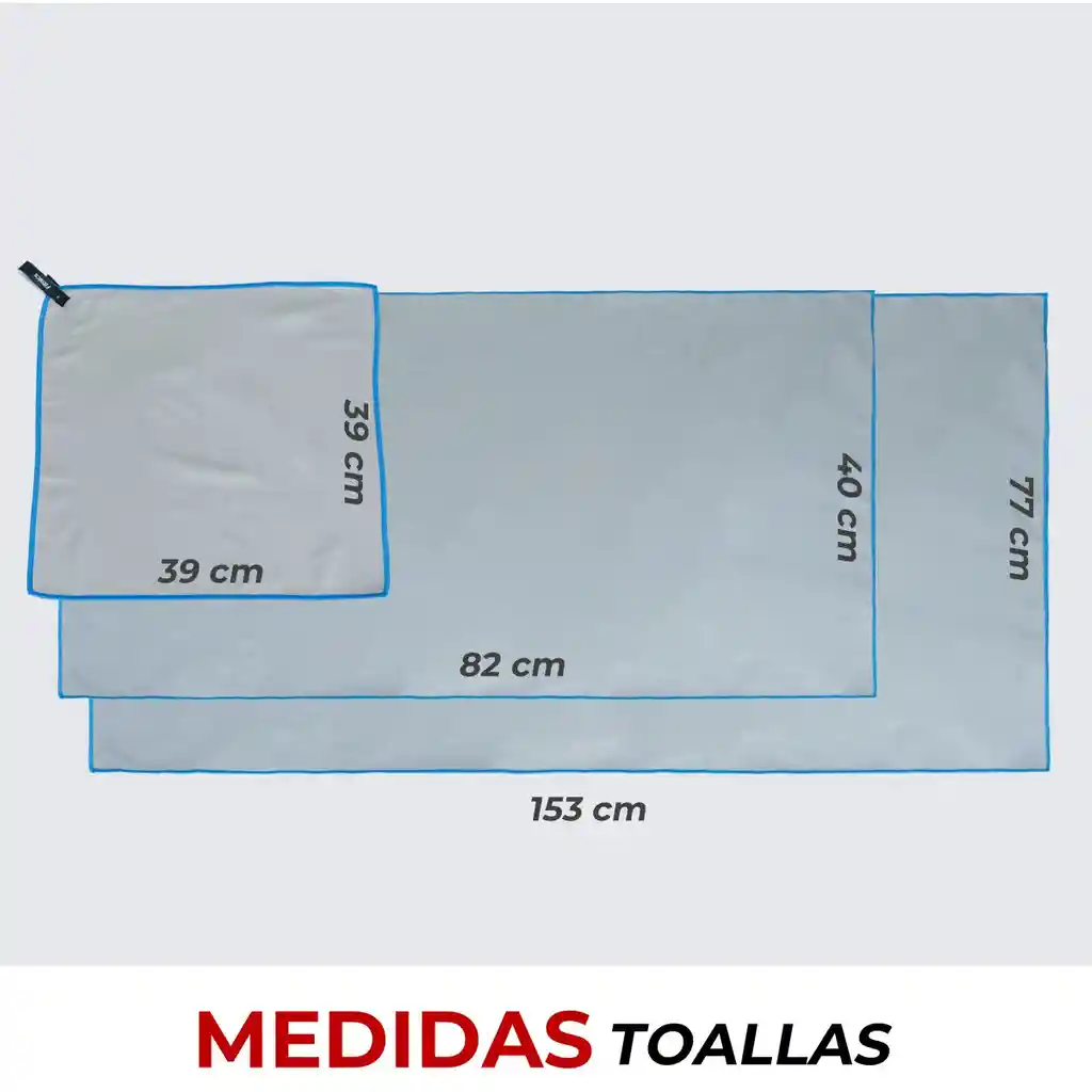 Toalla Microfibra Set 3 Fitnics Secado Rapido + Estuche Viaje