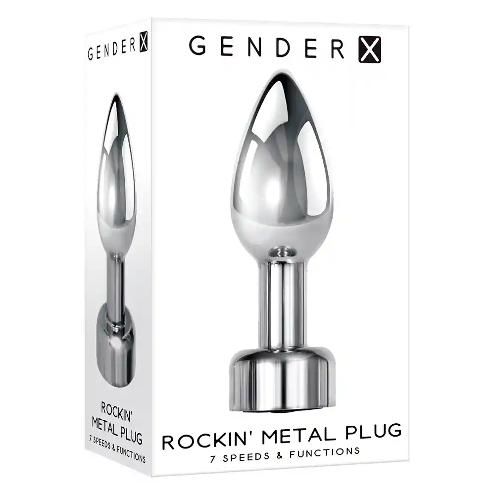 Plug Anal Vibrador Metálico Rokin Gender X