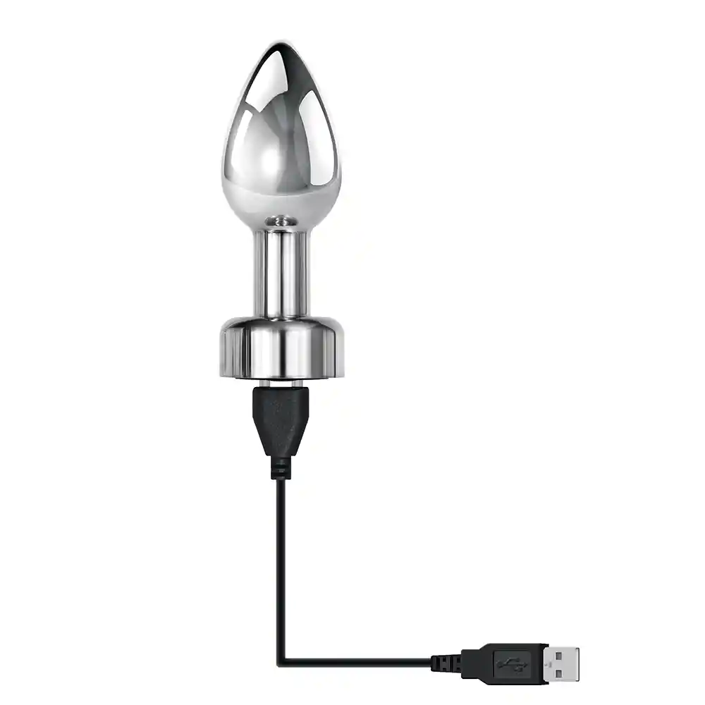 Plug Anal Vibrador Metálico Rokin Gender X