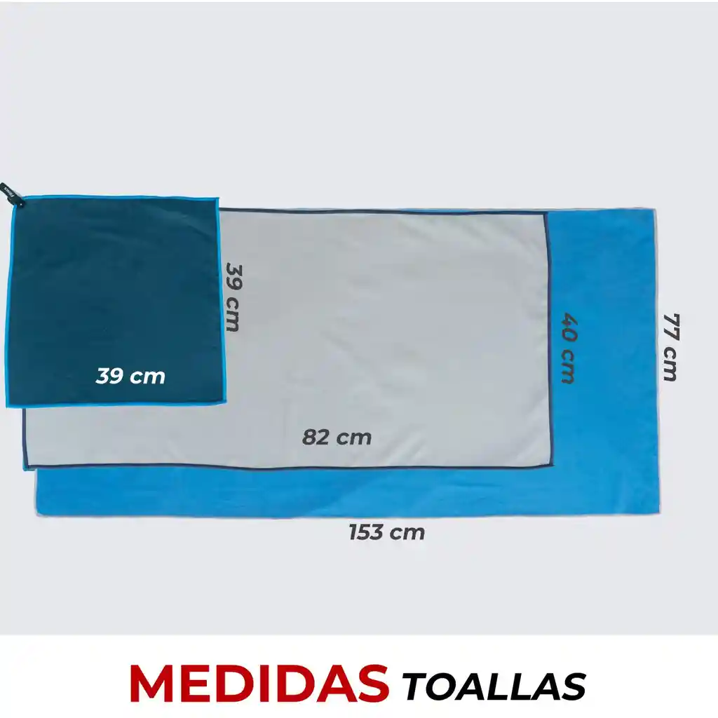 Toalla Microfibra Set 3 Fitnics Secado Rapido + Estuche Viaje