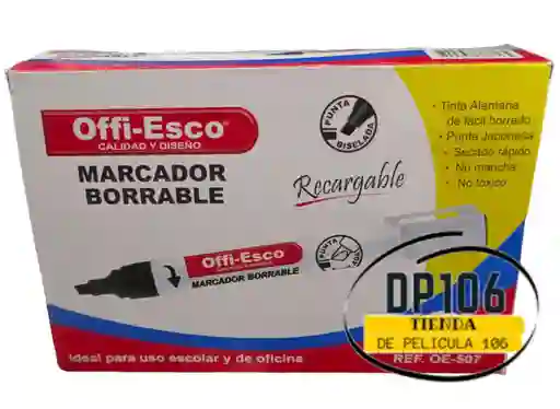 Marcador Borrable Negro Recargable X 1 Und