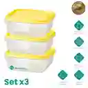 Set X3 Tupper Porta Comidas 600ml Libre Bpa Multifuncion