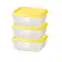 Set X3 Tupper Porta Comidas 600ml Libre Bpa Multifuncion