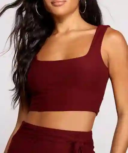 Crop Top Cuadrado Vinotinto S/m