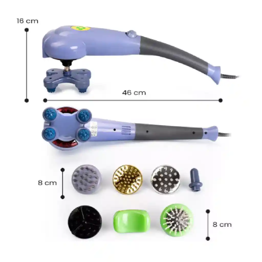 Masajeador Eléctrico Portátil Corporal Genérica 8 En 1 Gris