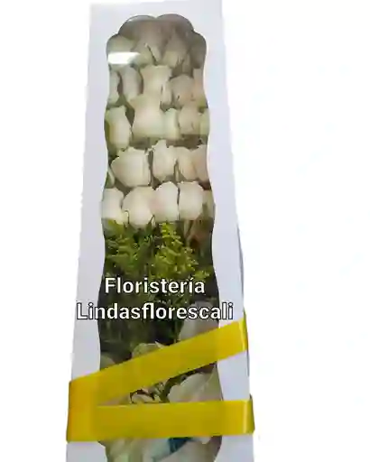 Caja De Rosas Blancas