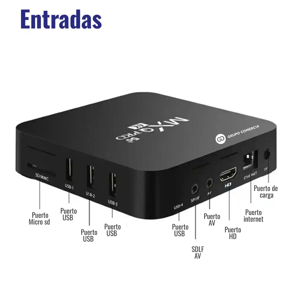 Tv Box Megalite Mqx Pro Estándar 4k 8gb Negro Con 1gb