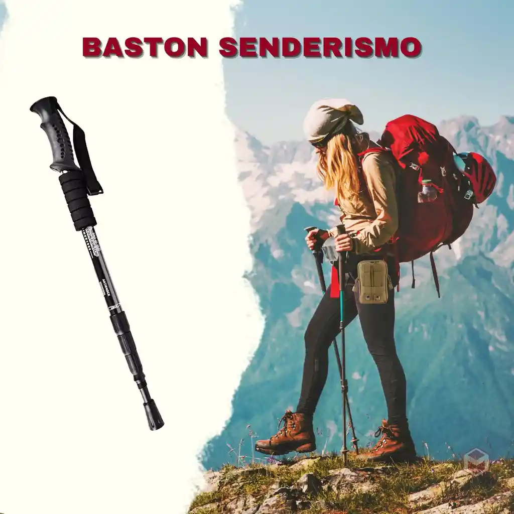 Bastón Senderismo Ajustable Treking Anti Choque Telescopico