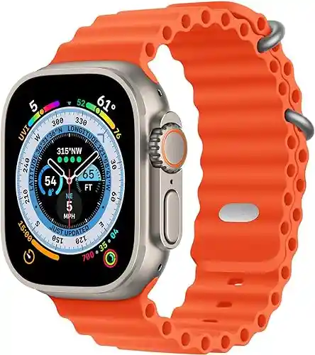 Pulso Ocean Naranja Para Apple Watch Ultra, Iwatch