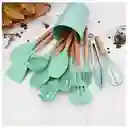 Juego De Utensilios De Cocina De Silicona Color Verde Menta