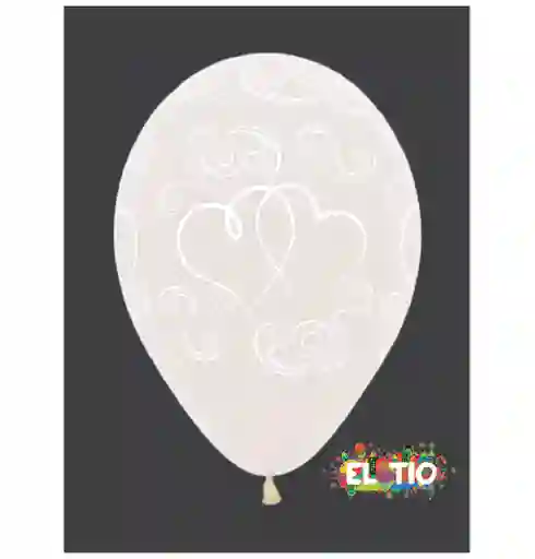 Amor Bomba Globo Biodegradable De Latex Cristal Corazones Cruzados R12