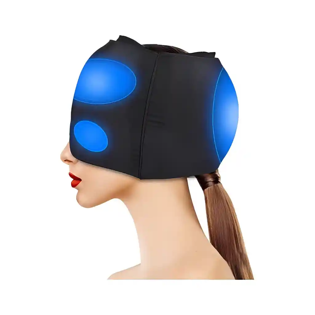 Gorro Gel Alivio Migraña Dolor Cabeza 360° Compresa Frio Caliente