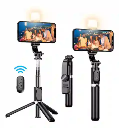 Selfie Stick Trípode Con Luz Monopod Celular + Control Bluetooth