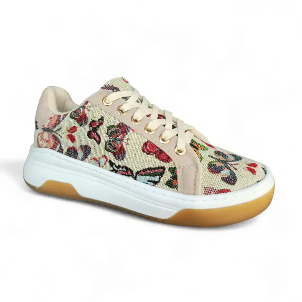 Mariposa/36 Tenis Artesanal Mujer Bolichero Cosidos Dama Zapatos Tejidos Madre