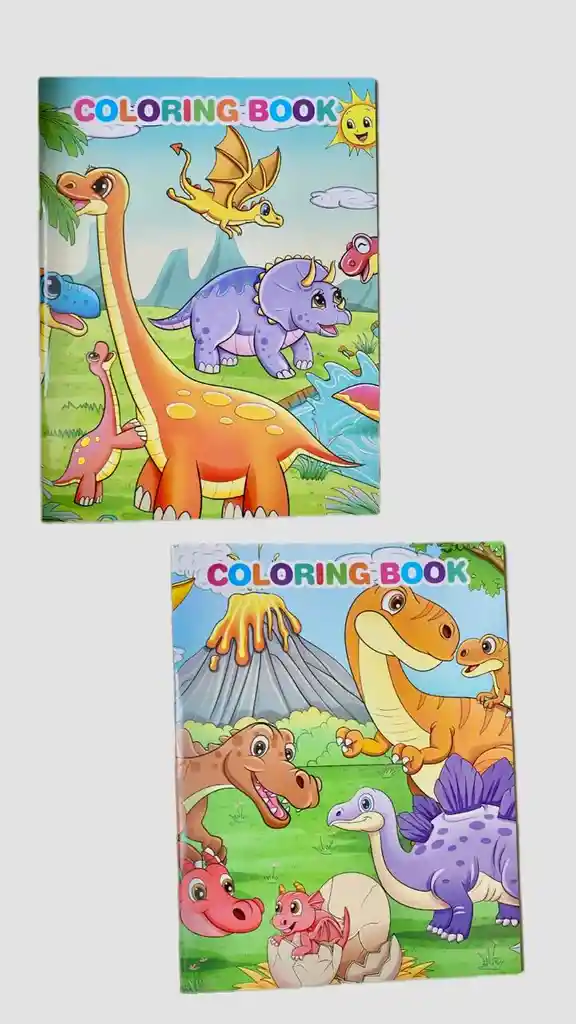 Libro De Stiker Y Colorear 12 Paginas Dinosaurio