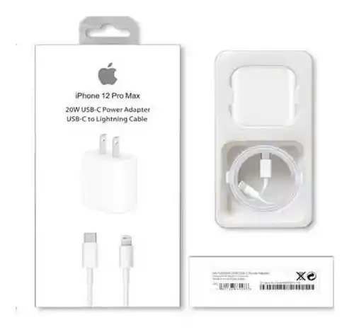 Cargador Iphone 20w Carga Rapida + Cable 1:1