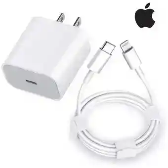 Cargador Iphone 20w Carga Rapida + Cable 1:1