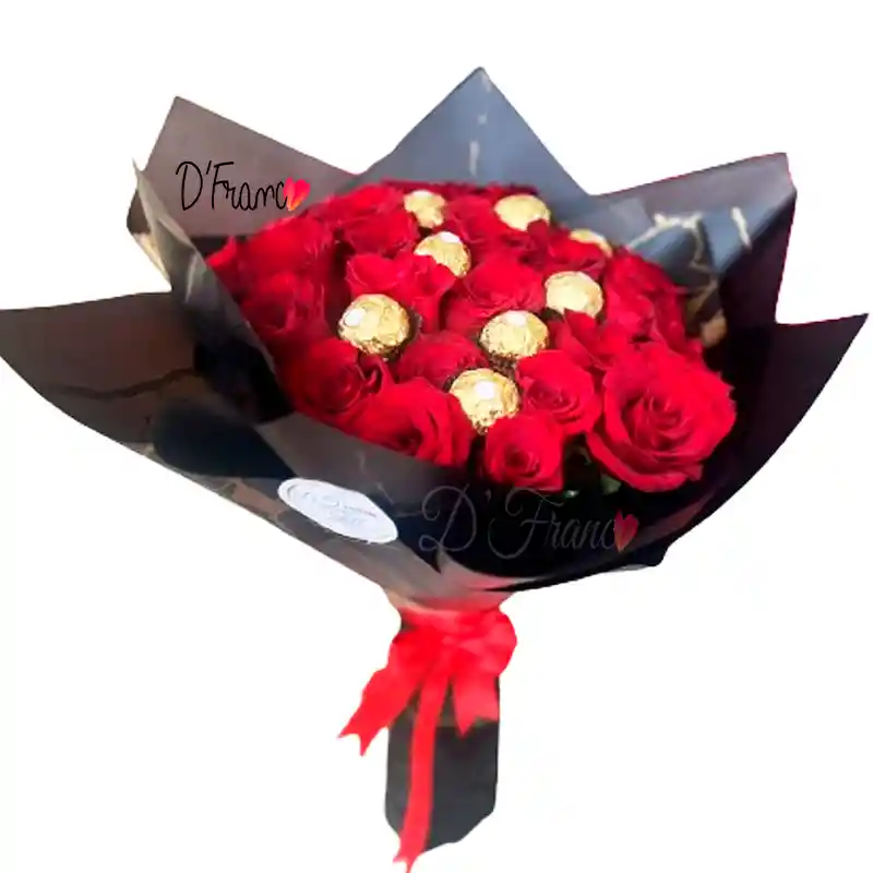 Bouquet De Rosas Con Chocolates