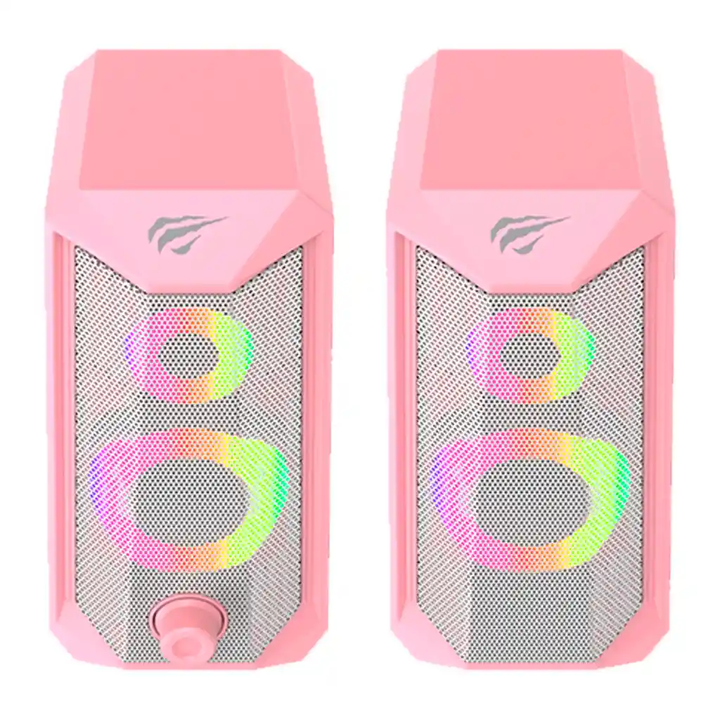 Parlantes Gamer Rgb Usb Havit Hv-sk202 Rosa Pink Taboo