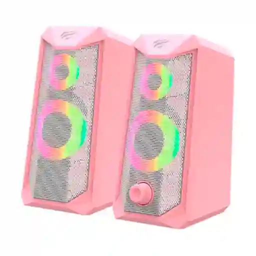 Parlantes Gamer Rgb Usb Havit Hv-sk202 Rosa Pink Taboo