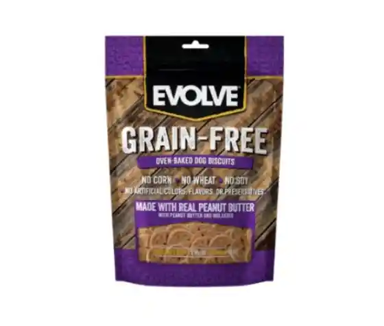 Snack Evolve Dog Grain F. Peanut X 340gr (mantequilla De Mani)