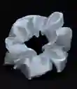 Scrunchie En Satín Color Blanco