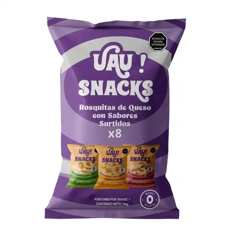 8 Pack Besos Rosquitas De Queso - Uau 144g