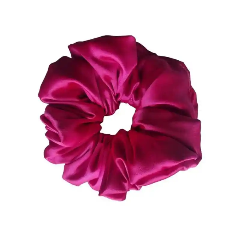 Scrunchies En Satín Color Fucsia