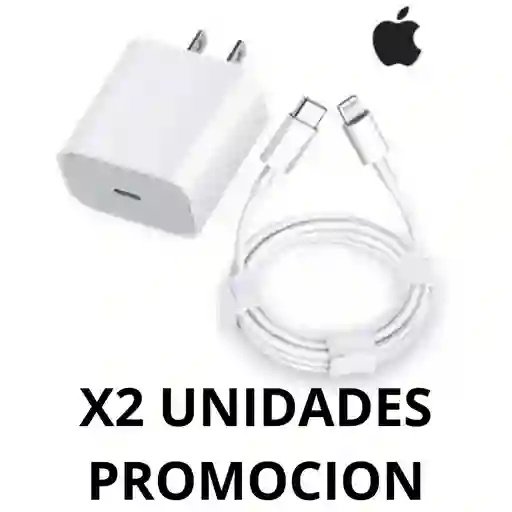 Cargador Iphone 20w Carga Rapida + Cable 1:1 X2 Unidades