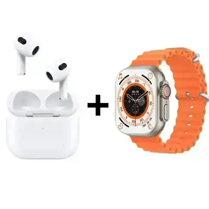 Airpods 3 Generación 2024 + Smartwatch Ultra 8 T800