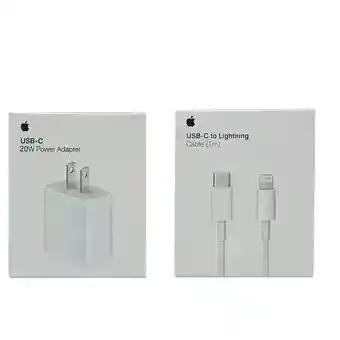 Cargador Iphone 20w Carga Rapida + Cable 1 Metro Hq Tipo Original 1:1 Premium Aaa Certificado Qi