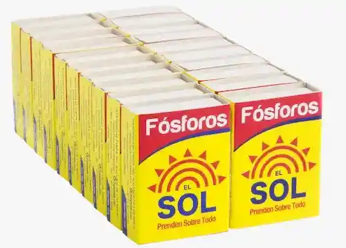 Paquete De Cajas De Fósforos El Sol