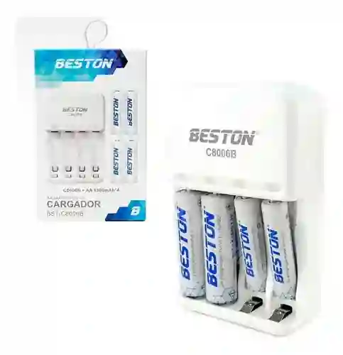 Cargador De Baterías + 2 Baterias Aaa + 2 Baterias Aa Recargables