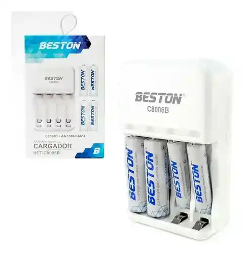 Cargador De Baterías + 2 Baterias Aaa + 2 Baterias Aa Recargables