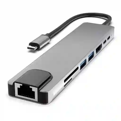 Adaptador Hub 8 En 1 Tipo C Ethernet 4k Lectorsd Usb