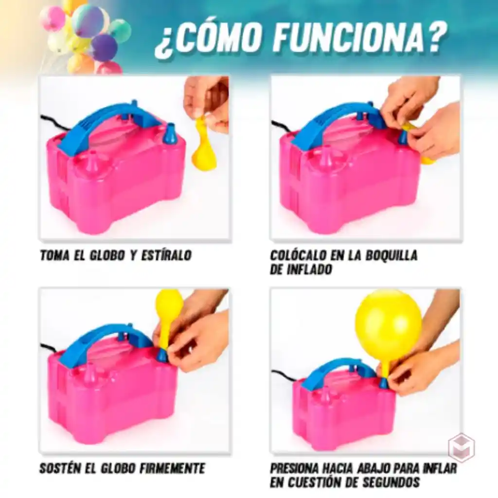 Inflador De Globos Eléctrico Automático Doble Boquilla 73005
